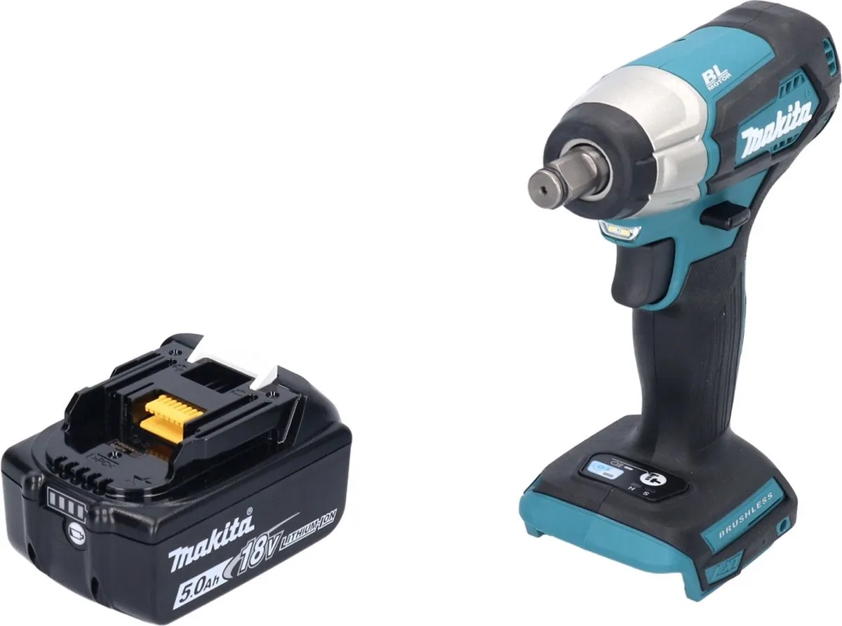 Makita DTW 181 T1 Slagmoersleutel 18V 210Nm - 1x 5.0Ah Accu - afbeelding 4 van 5
