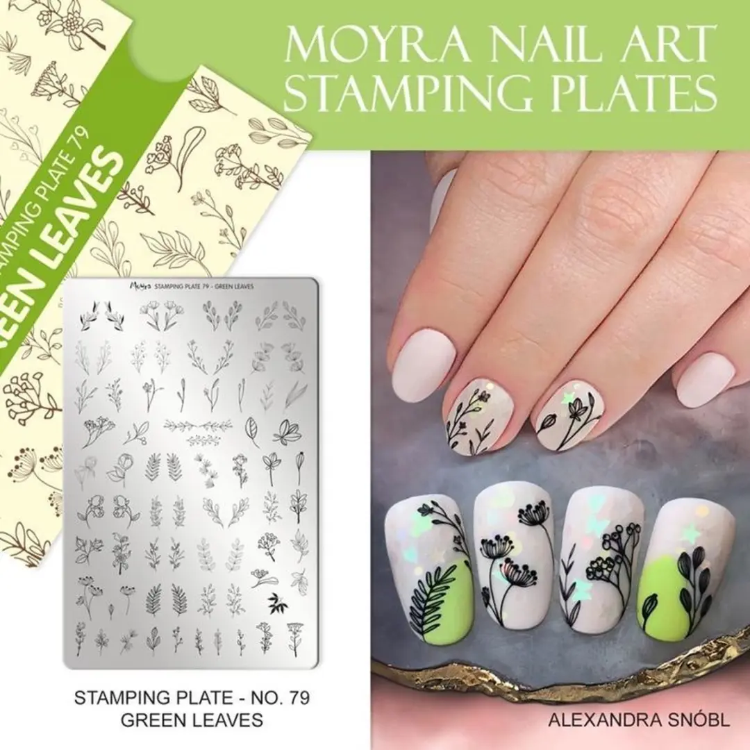 Moyra Stamping Plate 79 Green Leaves - 55g