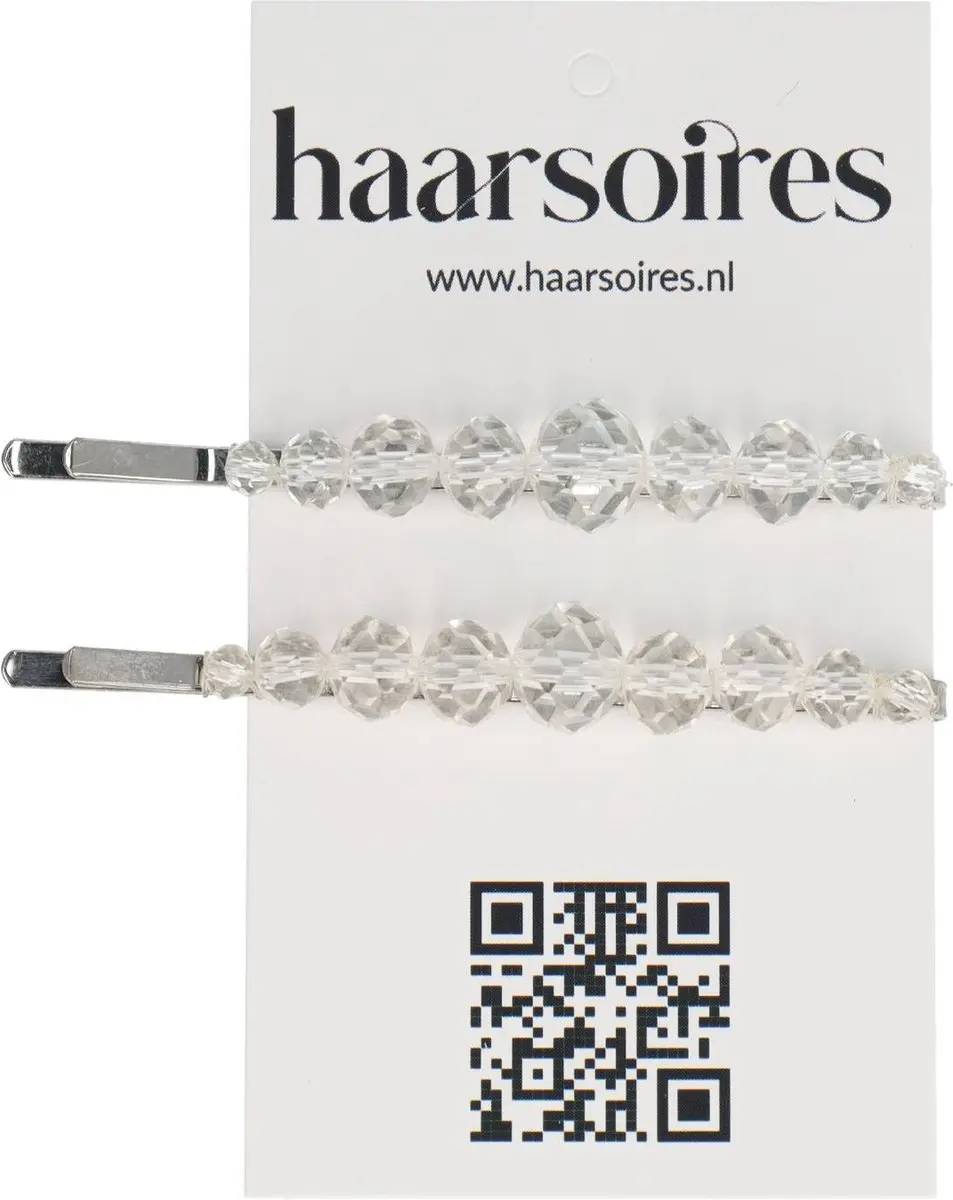 Haarsoires Schuifspeldjes 7cm Transparant - 2 Stuks