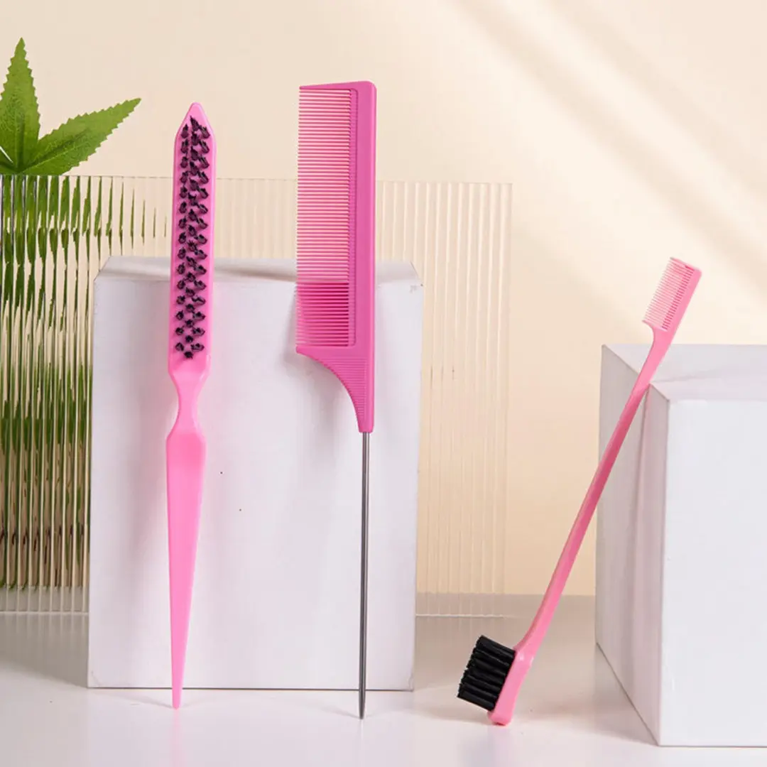 Guardian Beauty Edge Control Borstel & Kamset 3-delig - Roze - afbeelding 6 van 6