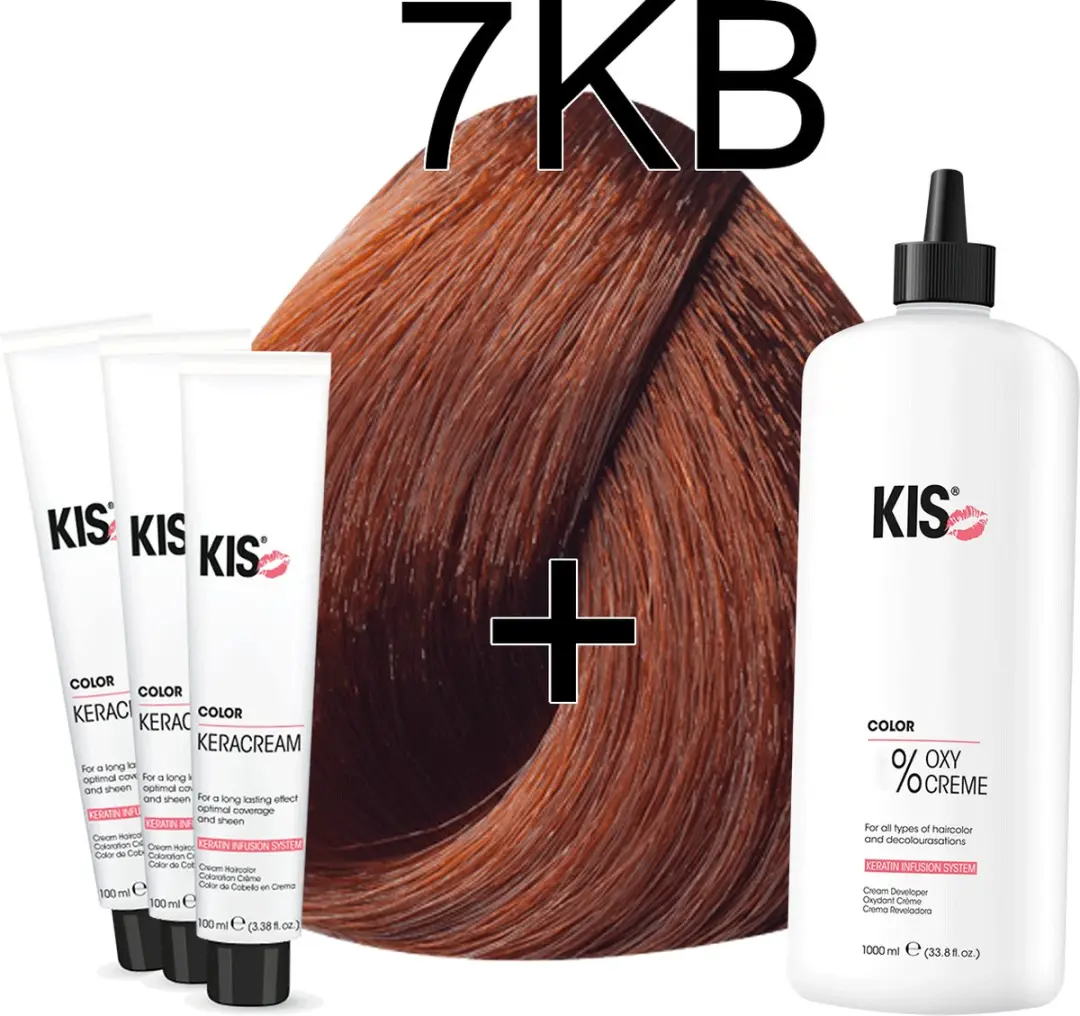 KIS KeraCream Color Middel Koperblond Haarverfset 100ml