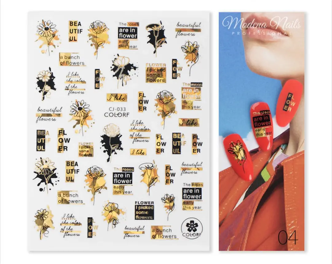 Modena Nails Nail Art Stickers Goud/Wit/Zwart