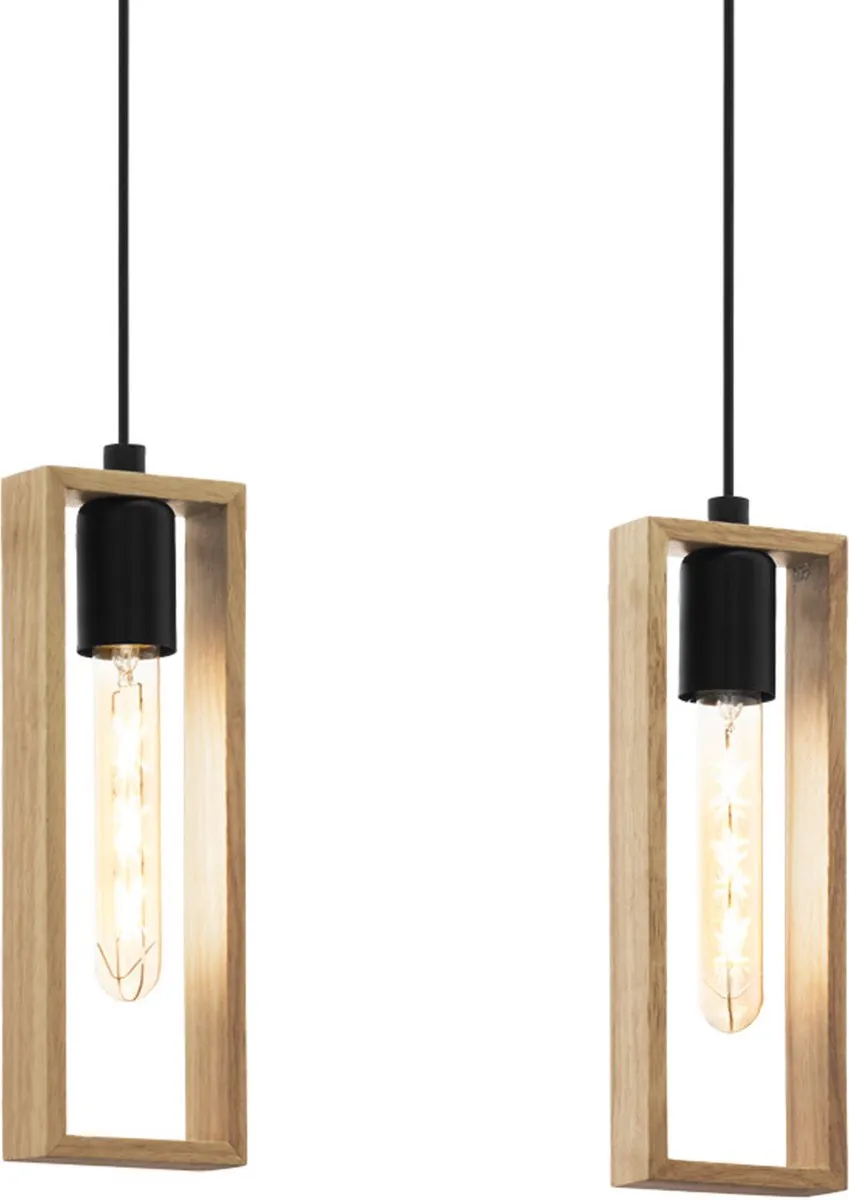 Eglo Littleton Hanglamp E27 - 6 Lichtpunten - 116cm - Zwart/Bruin