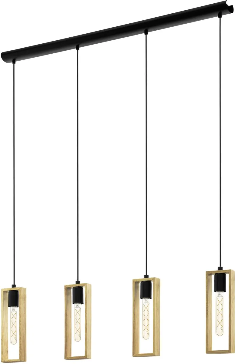 Eglo Littleton Hanglamp E27 - 6 Lichtpunten - 116cm - Zwart/Bruin