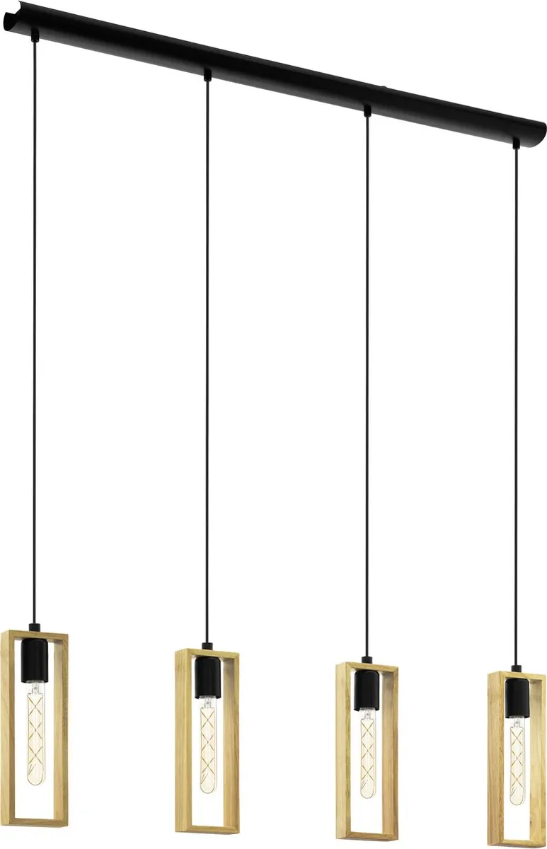 Eglo Littleton Hanglamp E27 - 6 Lichtpunten - 116cm - Zwart/Bruin