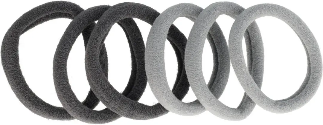Haarsoires Basic Haarelastieken 4cm - Grijs - 6 Stuks