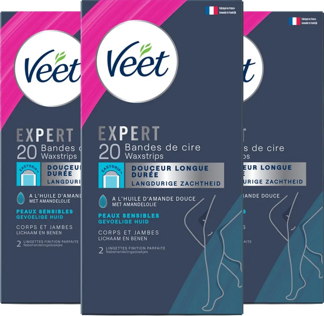 Veet Expert Koude Wasstrips Benen Sensitive 60 Stuks