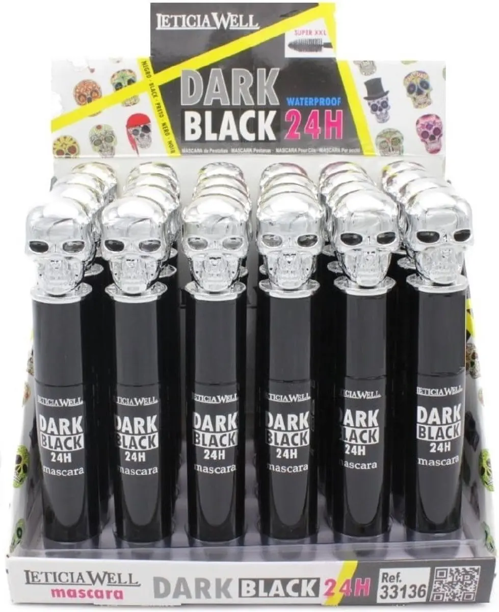 LETICIA WELL Dark Black Waterproof 24H Mascara - 10ml - Doodskop