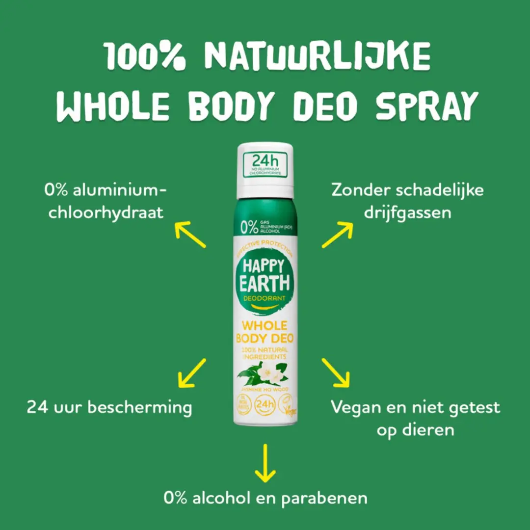 Happy Earth Jasmine Ho Wood Body Deo Spray 100ml