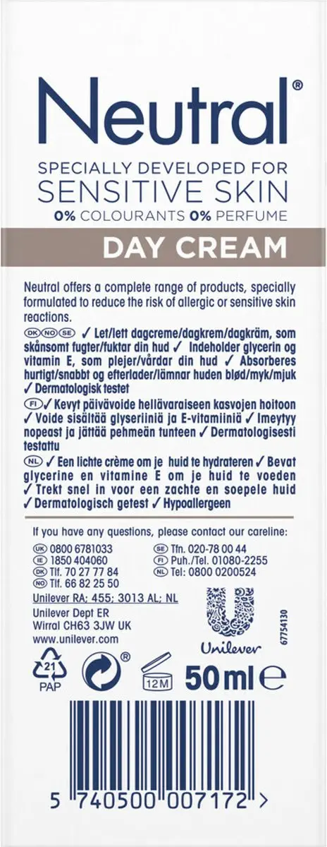 Neutral Face Cream Dagcrème - 8x50ml