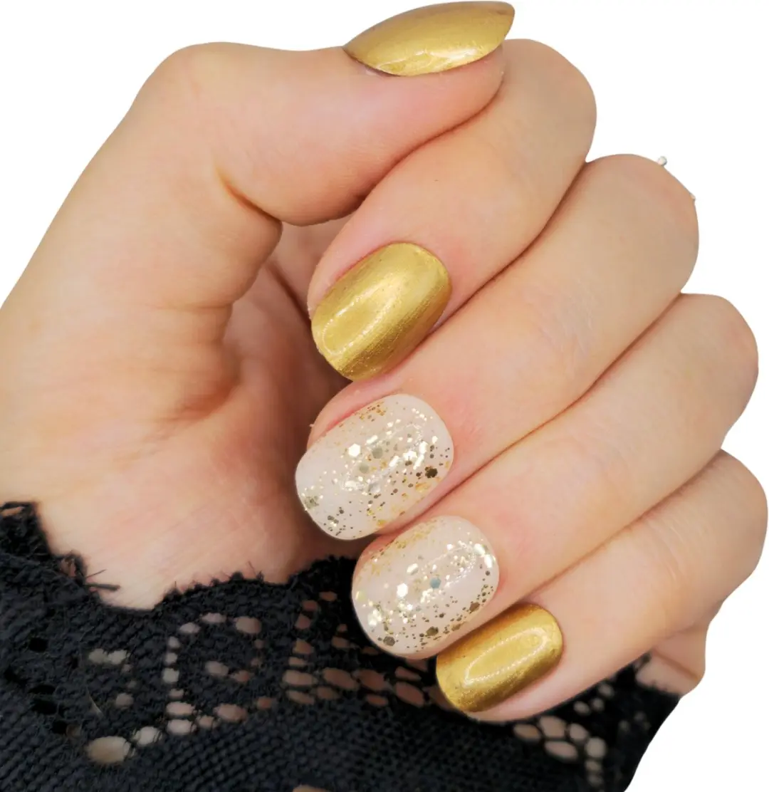 SD Press on Nails B-21 Goud Metallic Glitter