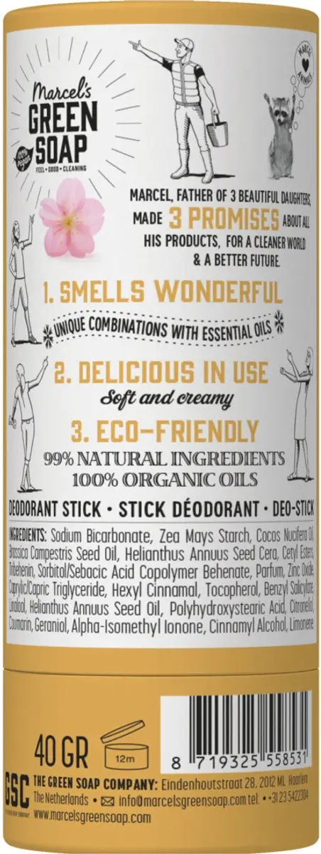 Marcel's Green Soap Deo Stick Vanille & Kersenbloesem 40g
