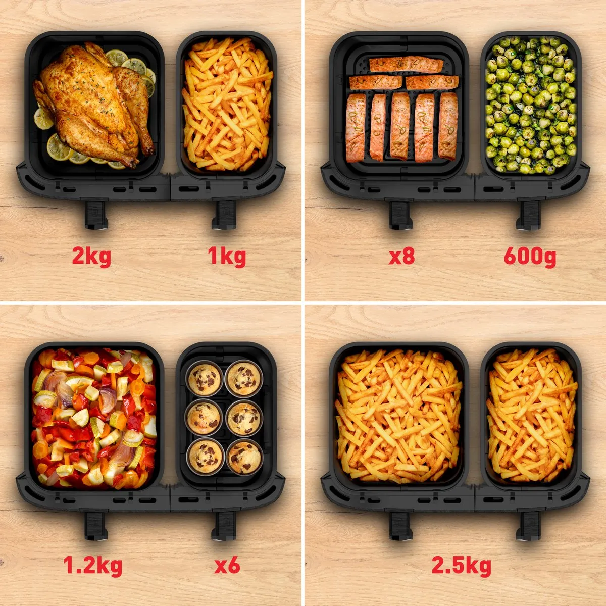 Moulinex Dual Easy Fry XXL EZ9428 Airfryer 11L - 2020W - Zwart