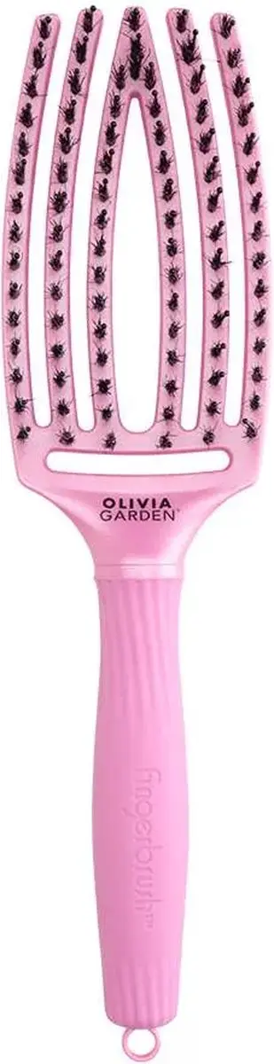 Olivia Garden Fingerbrush Iconic Boar & Nylon Celestial Pink