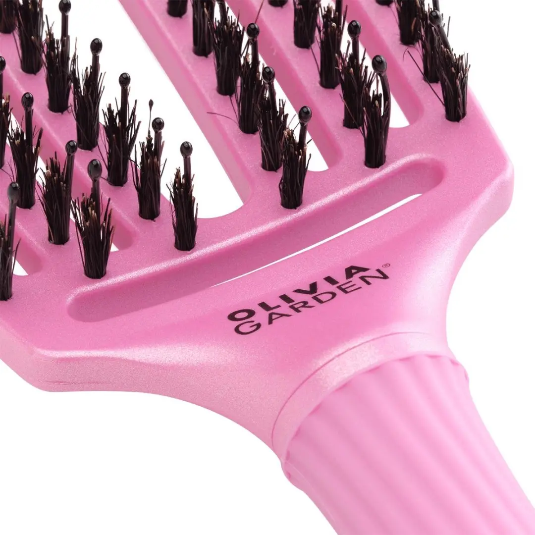 Olivia Garden Fingerbrush Iconic Boar & Nylon Celestial Pink