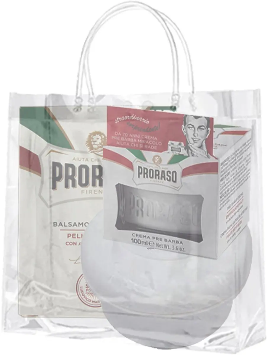 Proraso White Pakket - Aftershavebalsem, Pre Shave Crème & Scheerzeep 350ml