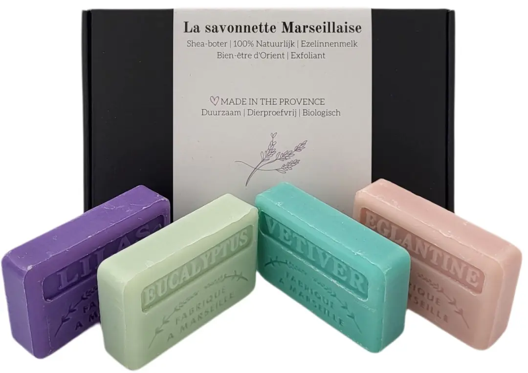 Savon de Marseille Geurenset Lilas/Vetiver/Eglantine/Eucalyptus