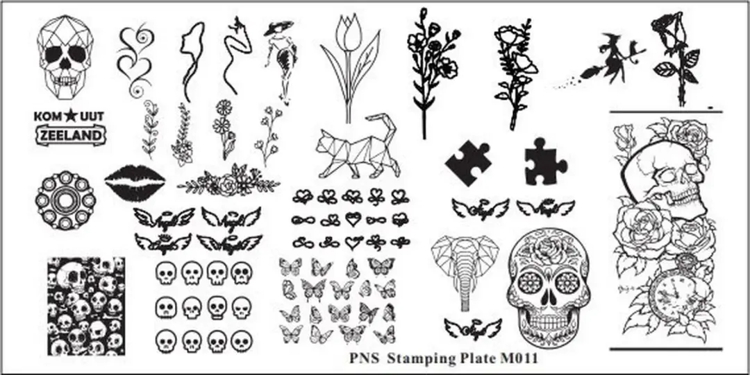 Korneliya PNS Stamping Plate MINI M011 - 1 Stuk