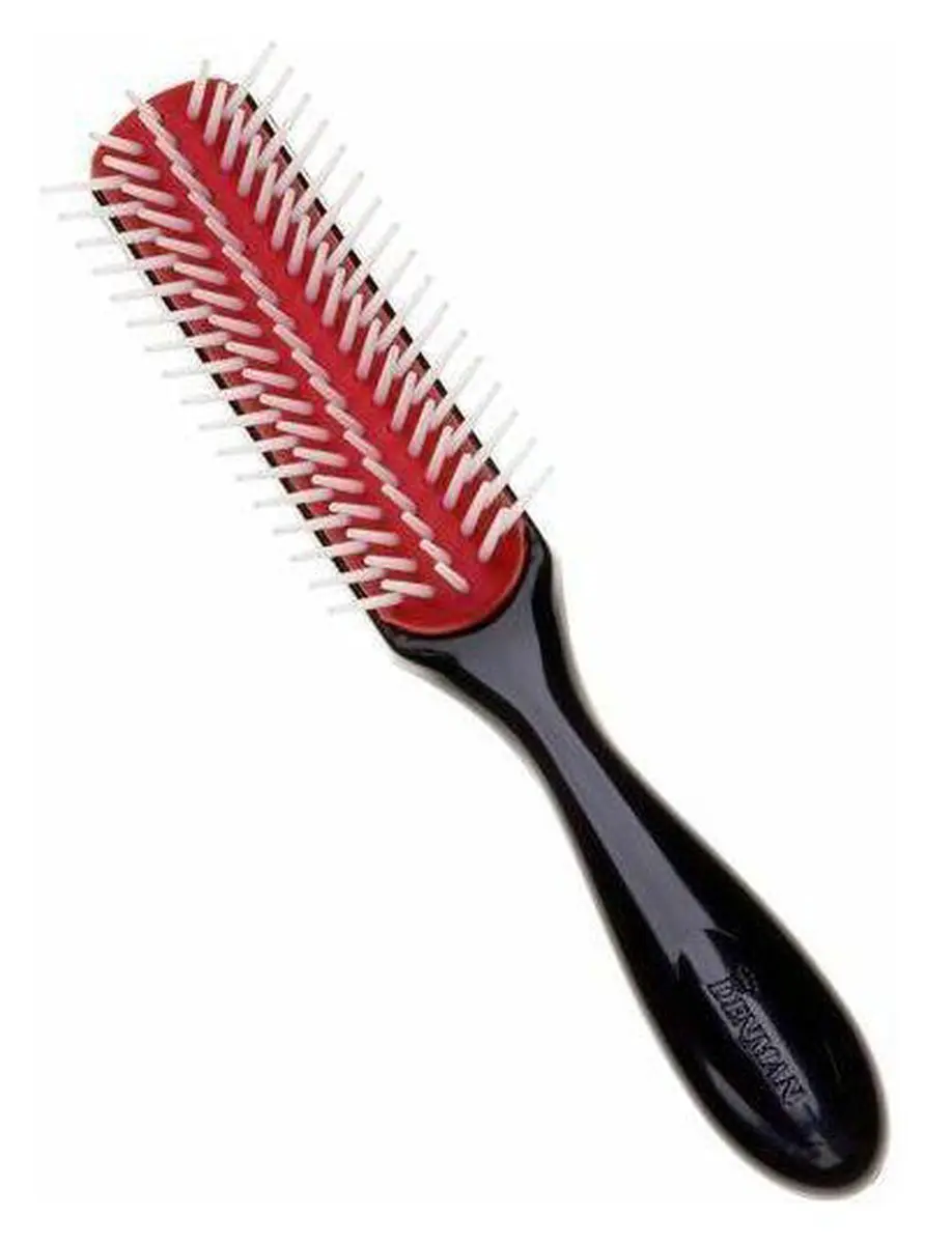 Denman D14 Handtasborstel - 5 Rijen - Zwart/Rood/Wit