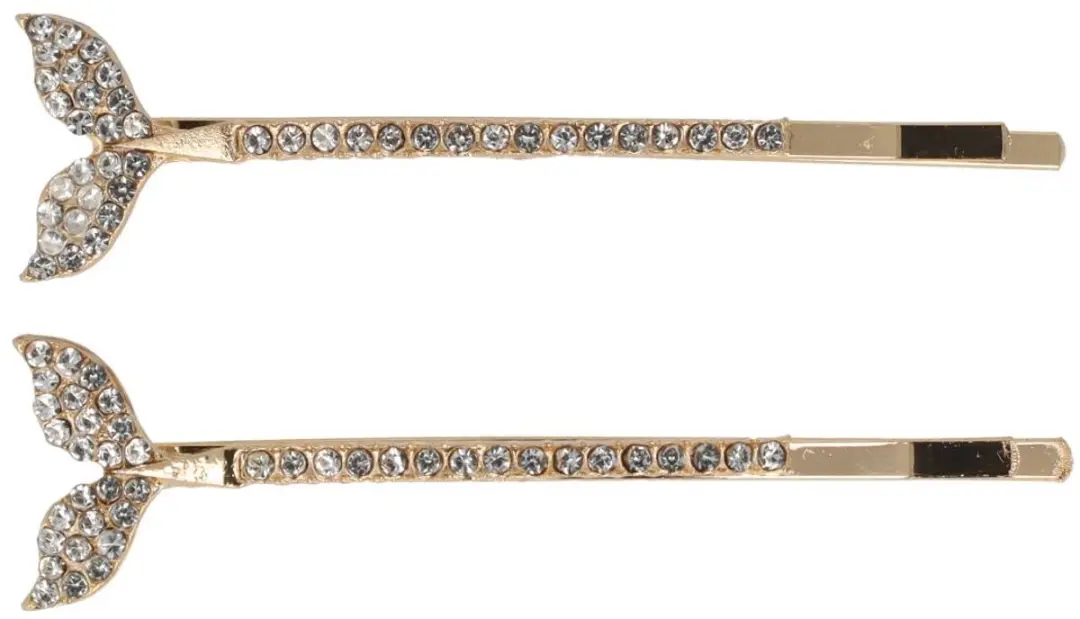 Haarsoires Haarspeld Schuifspeldjes Recht 6cm Goud - Strass Steentjes - 2 Stuks
