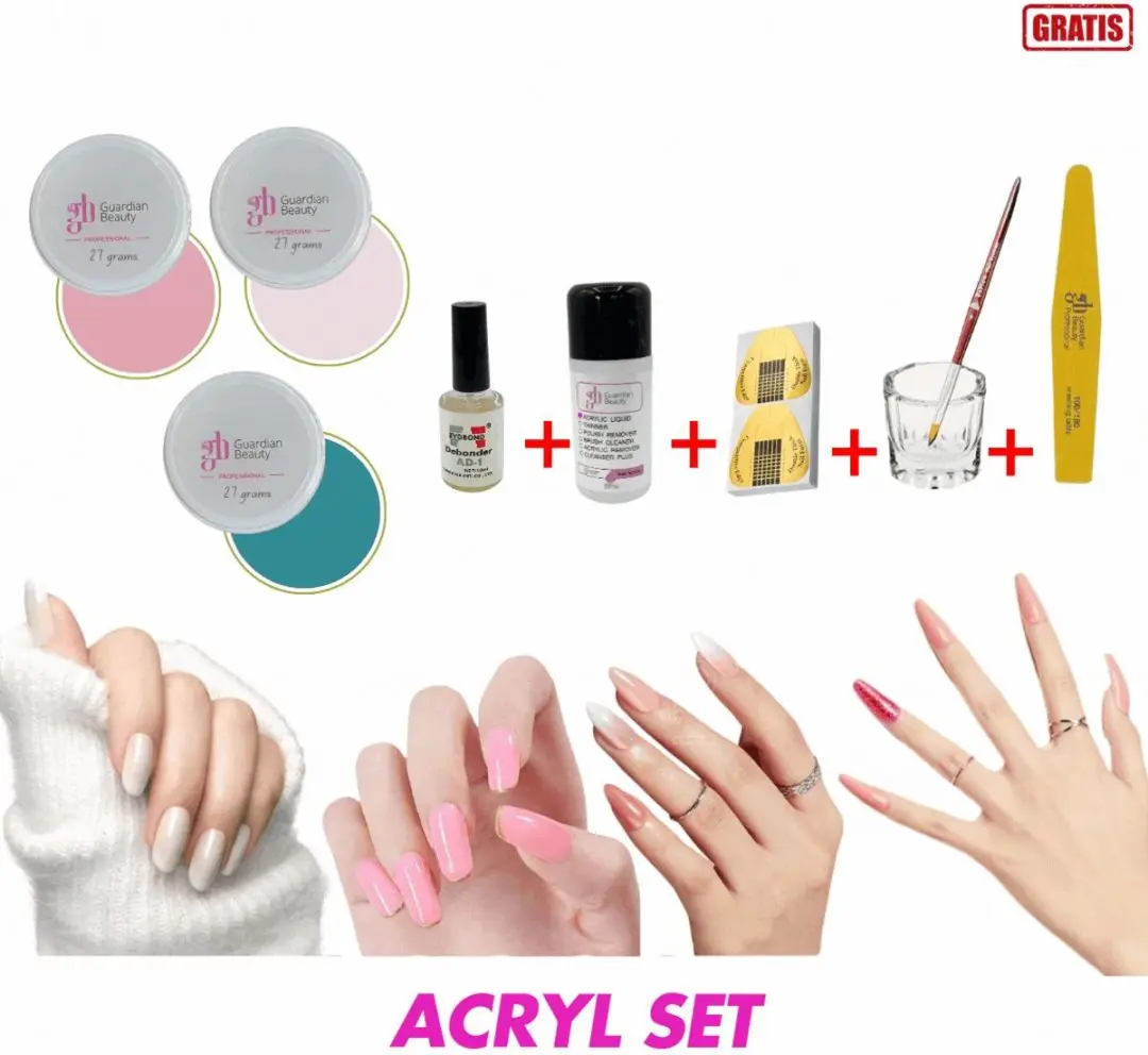 Guardian Beauty Acrylpoeder Set 3 Kleuren - 81ml - 9 Stuks