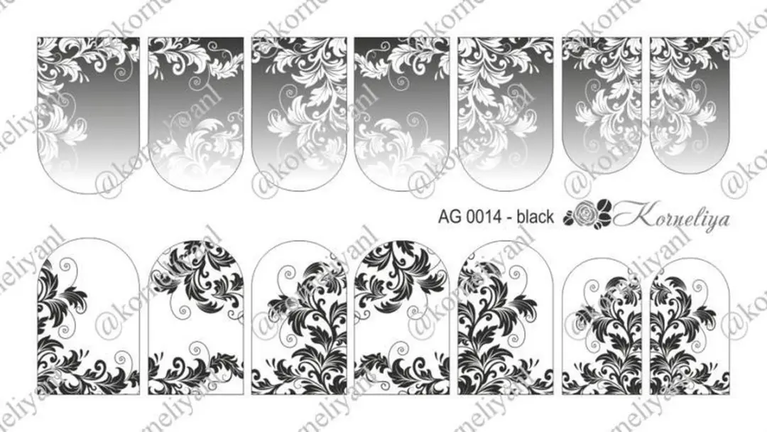 Korneliya Airbrush Waterdecal AG 0014 - Zwart