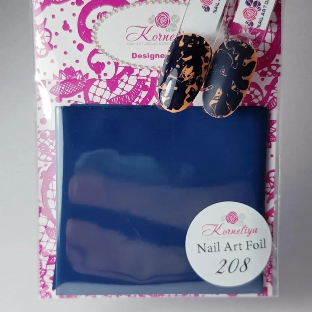Korneliya Nailart Transfer Folie Mat Craquelé Grijsblauw 208