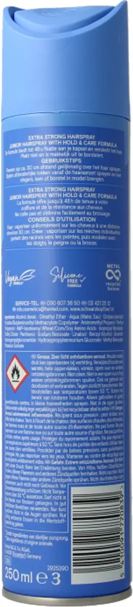 Taft Junior Hairspray Extra Strong 250ml