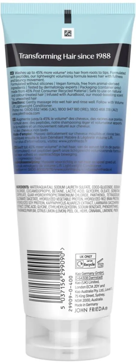 John Frieda Volume Lift Shampoo 250ml