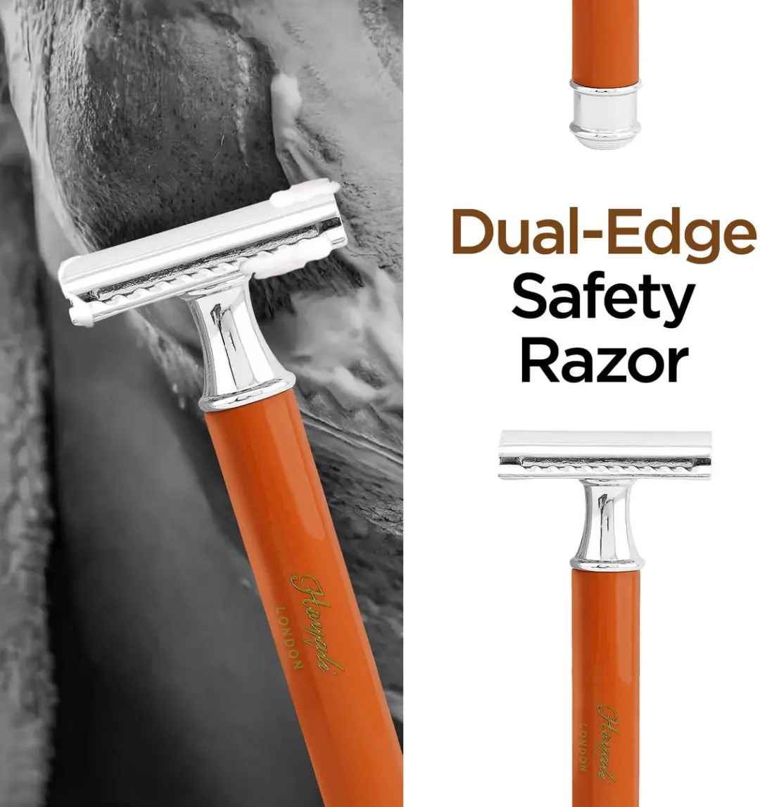 Haryali London Double Edge Veiligheidsscheermes - Oranje - 5 Mesjes
