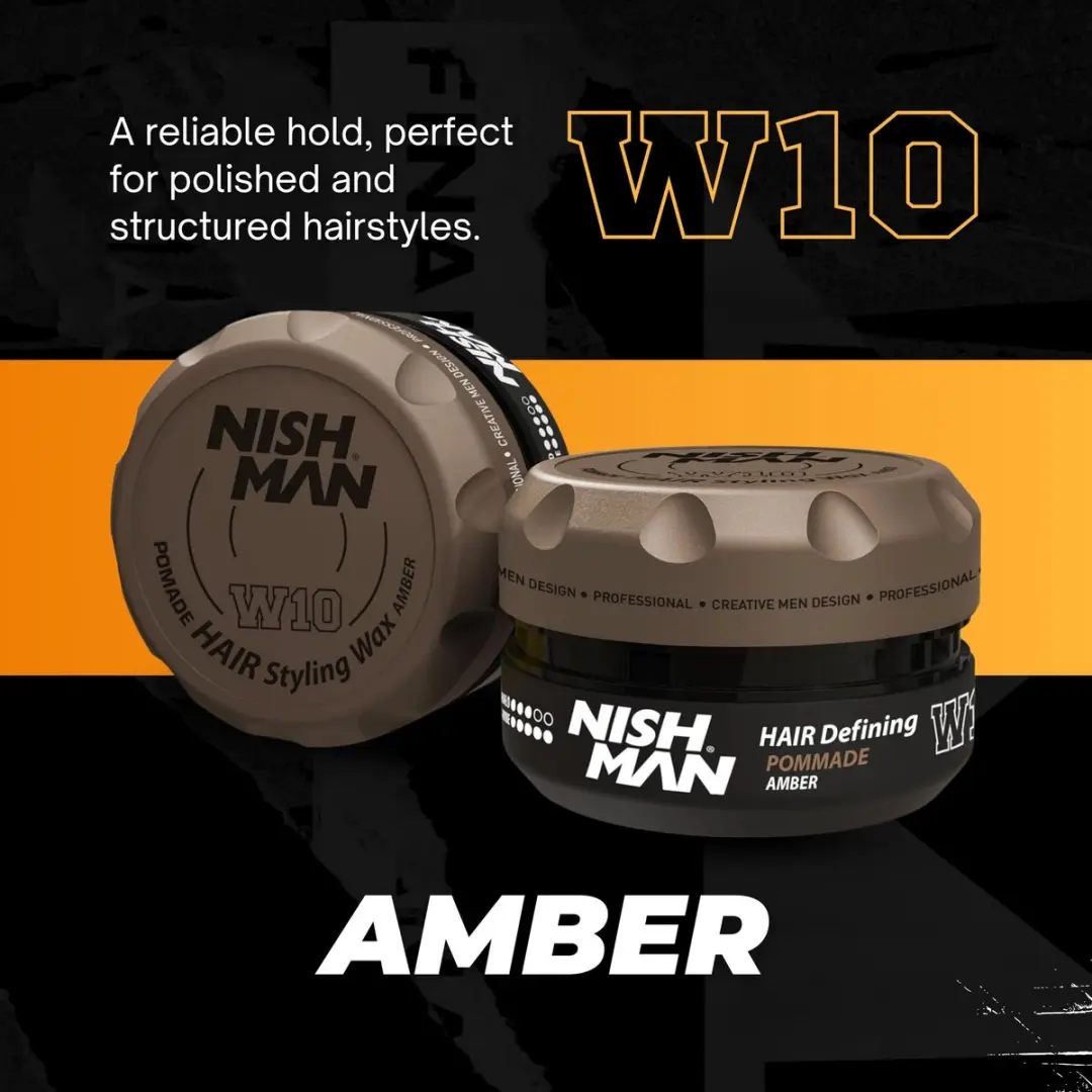 Nishman W10 Hair Styling Wax Pomade 100ml - Amber