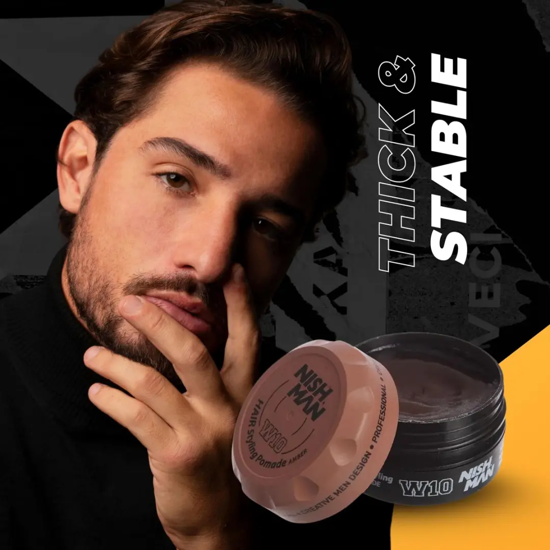 Nishman W10 Hair Styling Wax Pomade 100ml - Amber