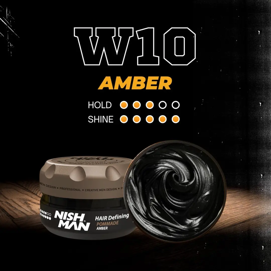 Nishman W10 Hair Styling Wax Pomade 100ml - Amber