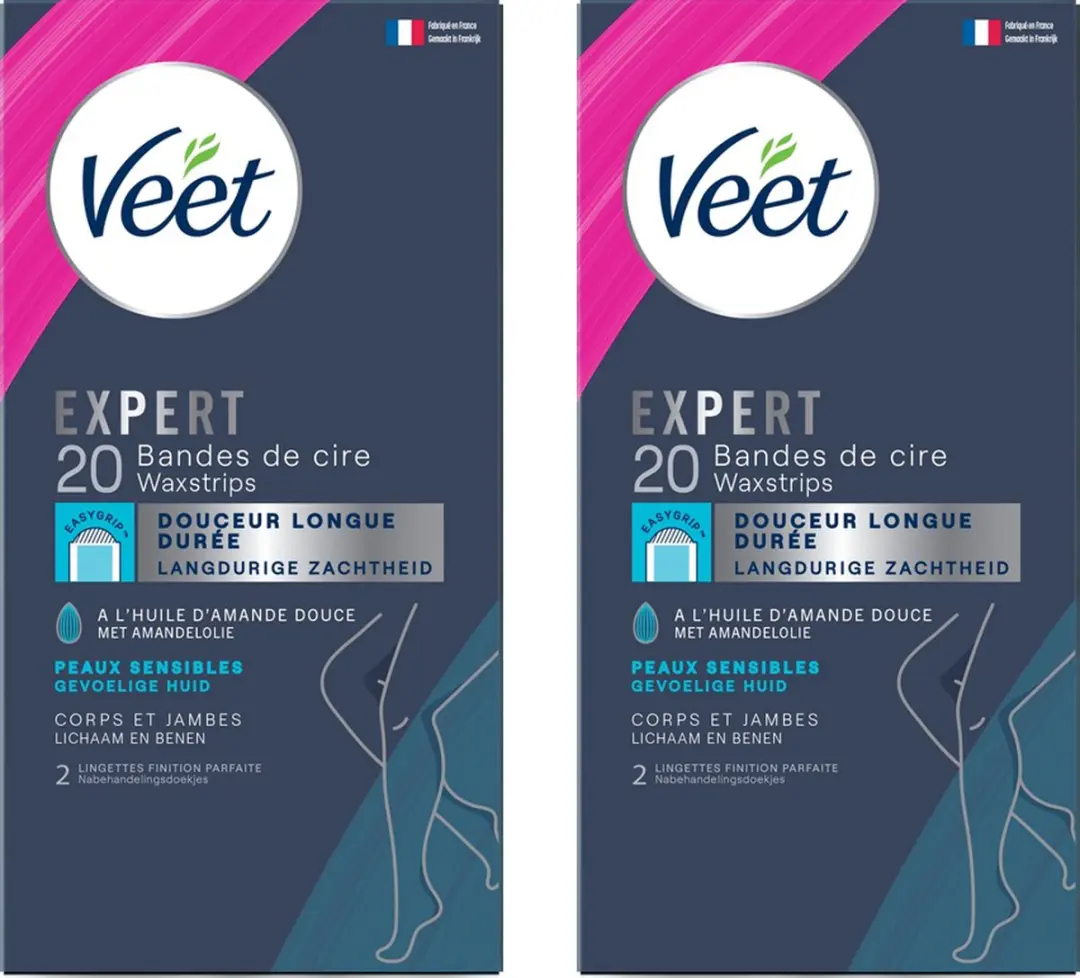 Veet Expert Koude Wasstrips Benen Sensitive 40 Stuks