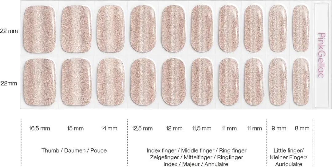 Pink Gellac UV Nagelstickers Cat Eye Champagne Gold - 20 Stuks