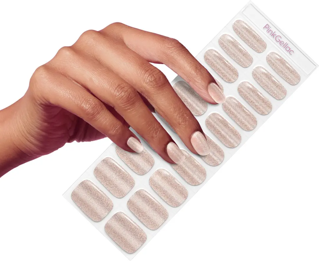 Pink Gellac UV Nagelstickers Cat Eye Champagne Gold