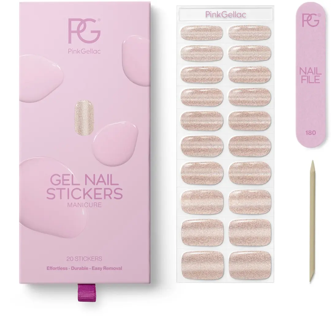 Pink Gellac UV Nagelstickers Cat Eye Champagne Gold - 20 Stuks