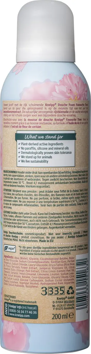 Kneipp Favourite Time Douche Schuim 200ml - 3 Stuks
