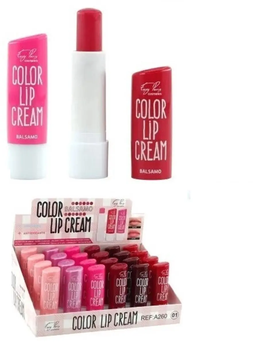 Easy Paris Cosmetics Color Lip Cream Set - 6 Stuks Roze/Rood