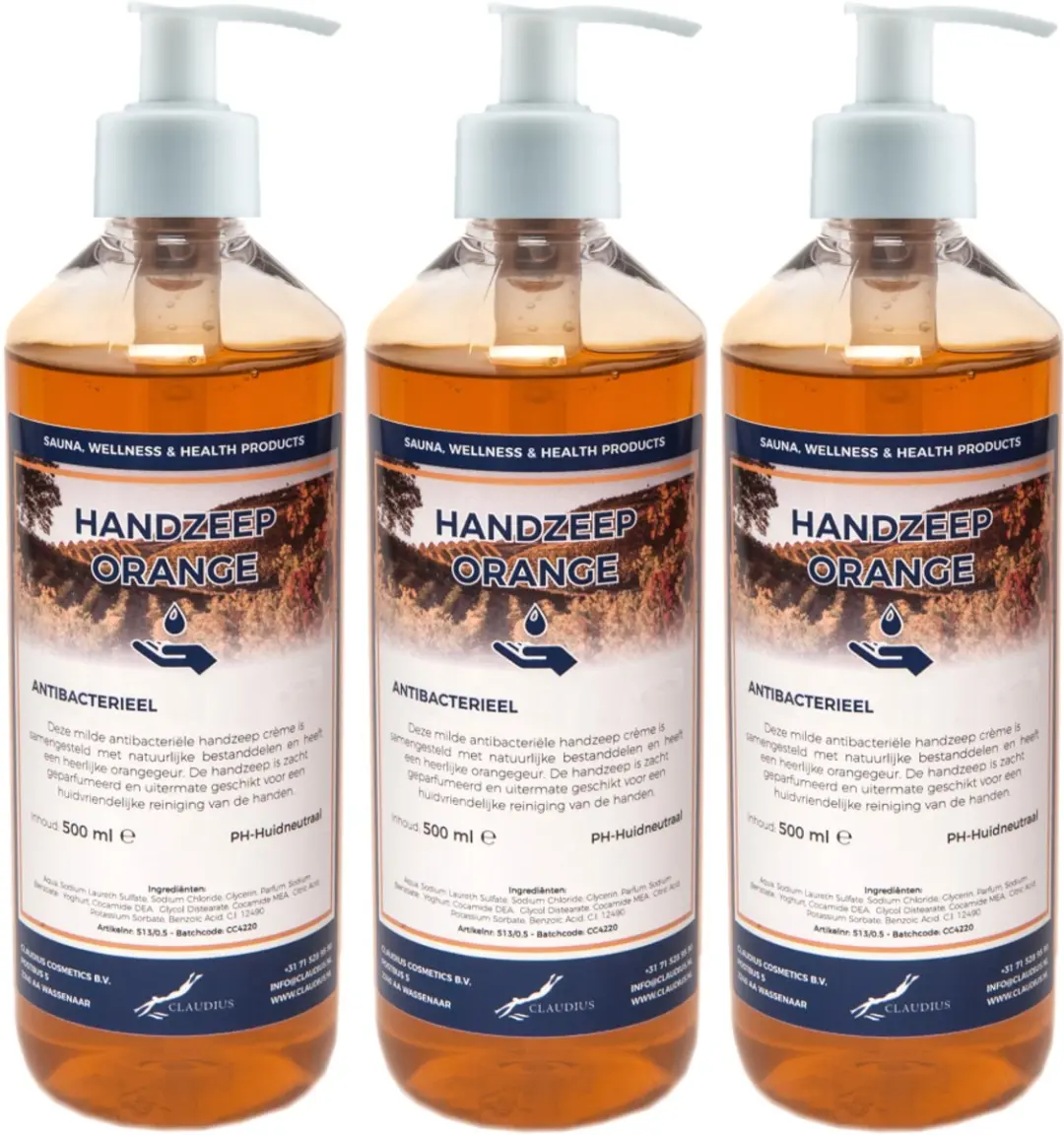 Splashbox Cosmetics Handzeep Orange 500ml - 3 Stuks