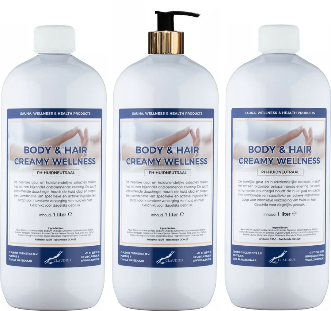 Splashbox Cosmetics Body & Hair Creamy Wellness 1L - 5 Stuks