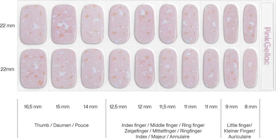 Pink Gellac UV Nagelstickers Holographic Blush - 20 Stuks