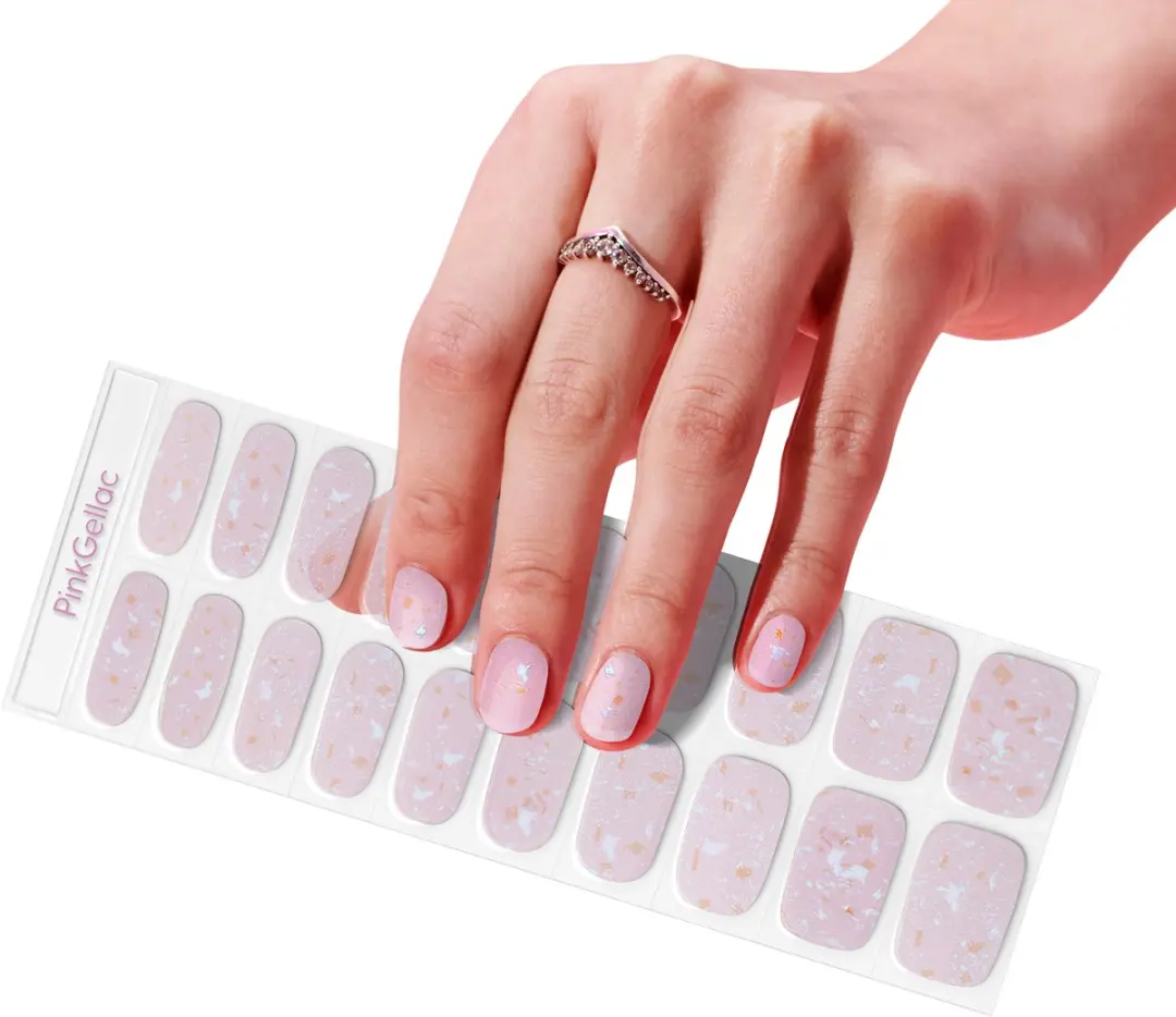 Pink Gellac UV Nagelstickers Holographic Blush