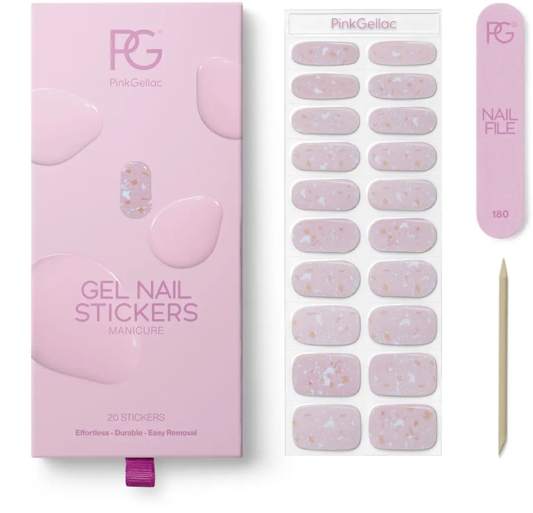 Pink Gellac UV Nagelstickers Holographic Blush - 20 Stuks
