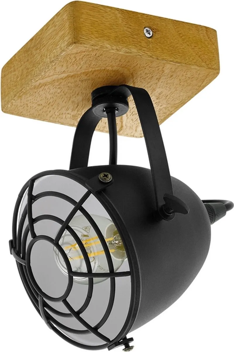 Eglo Gatebeck Wandlamp E14 Hout/Zwart - afbeelding 6 van 6