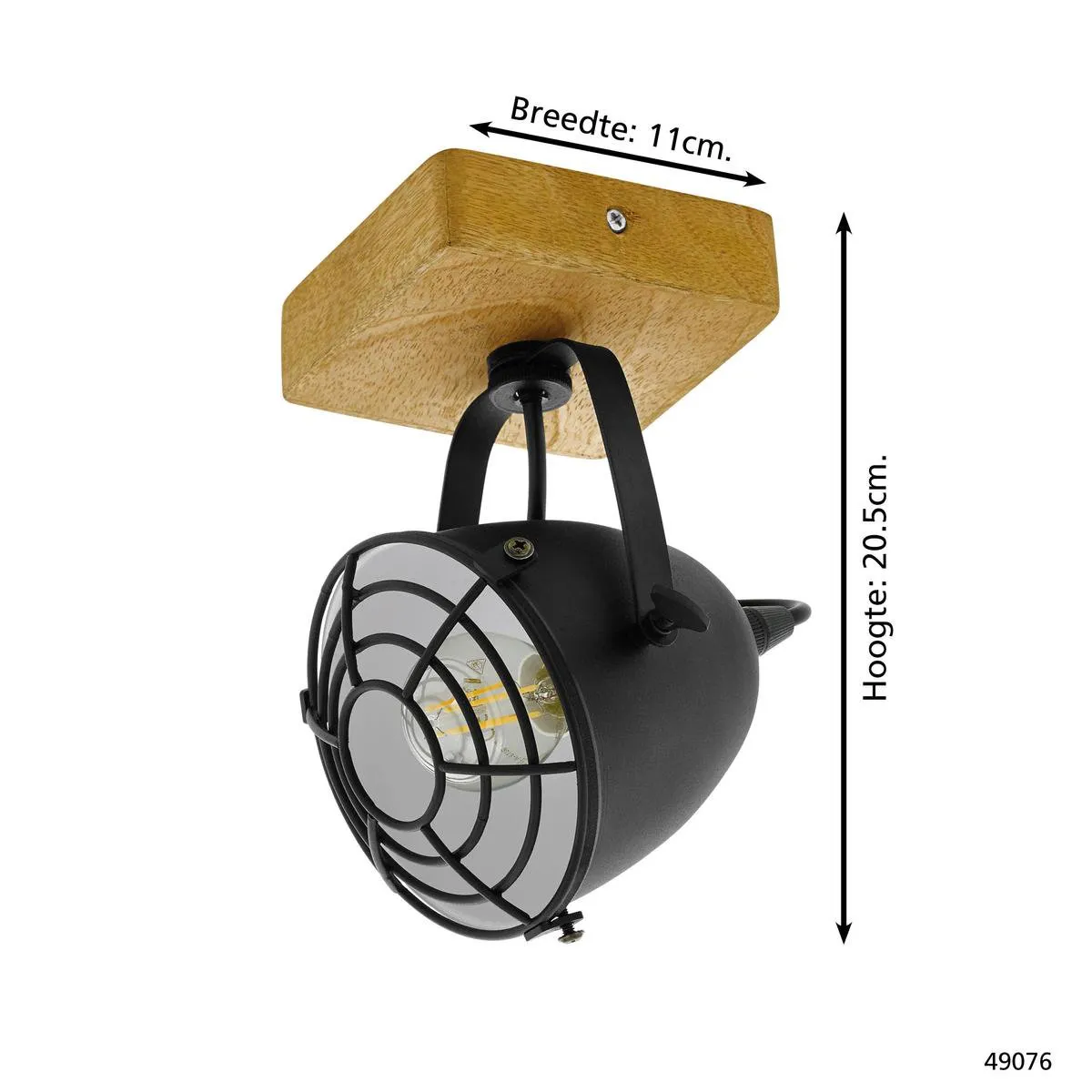 Eglo Gatebeck Wandlamp E14 Hout/Zwart