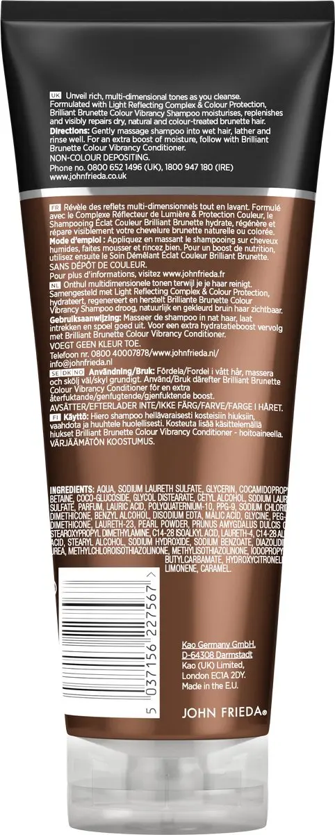 John Frieda Brilliant Brunette Moisturizing Shampoo 250ml