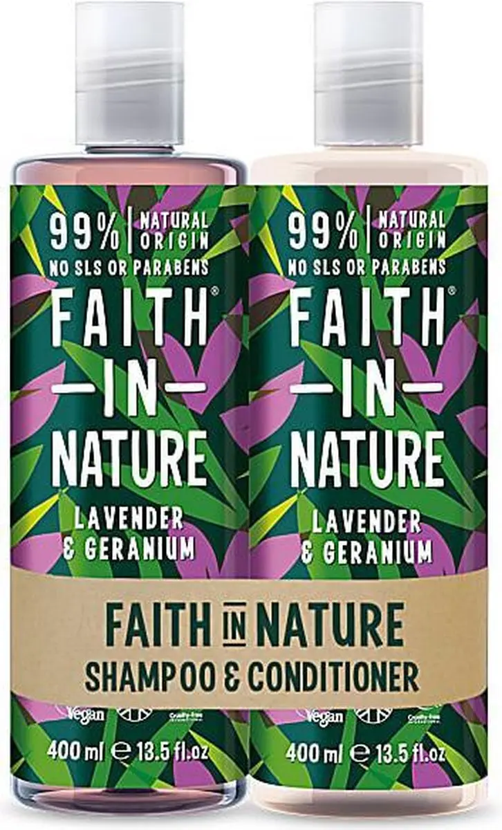 Faith In Nature Lavendel & Geranium Shampoo & Conditioner 2x400ml