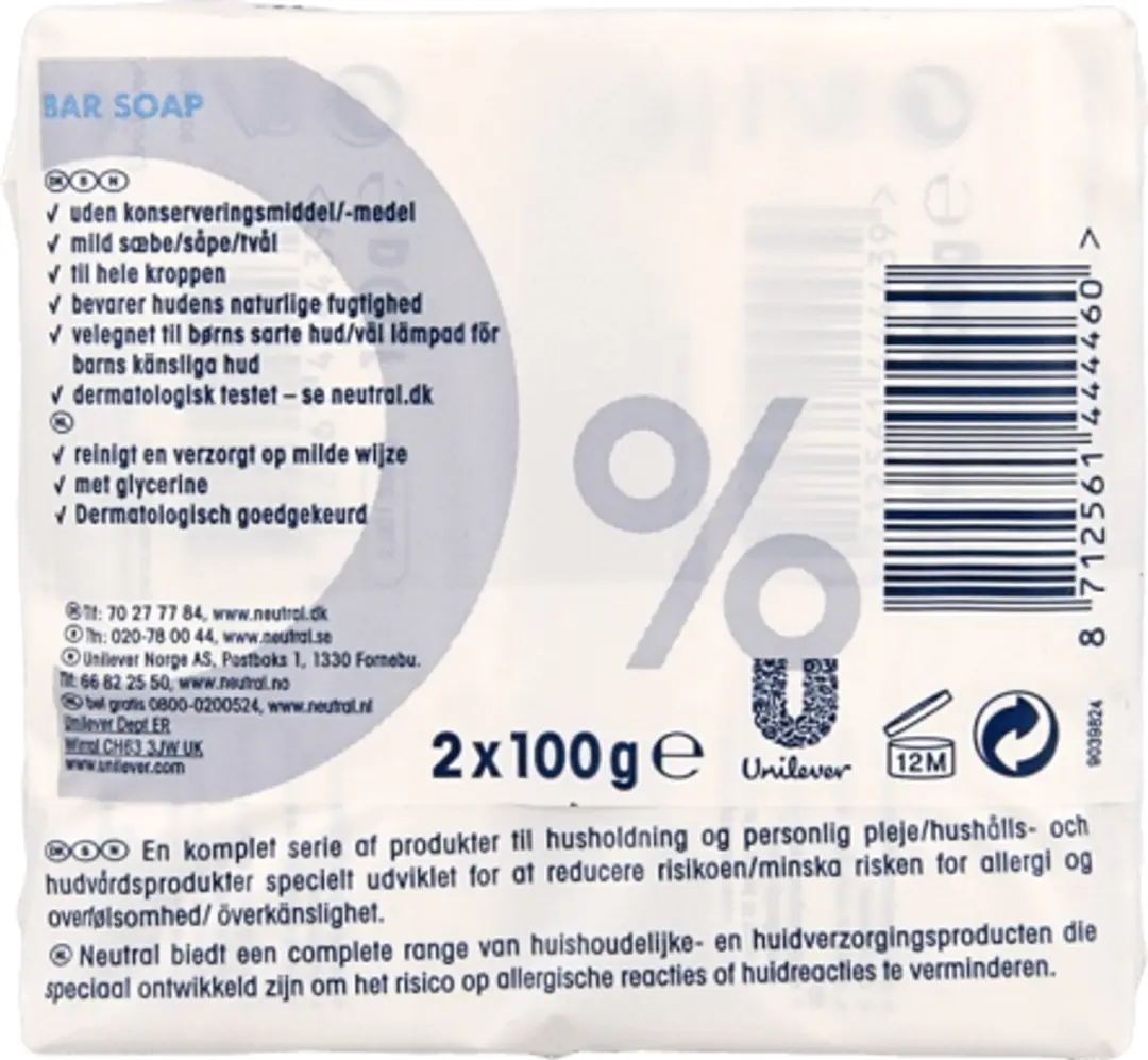 Neutral Bar Soap 2x100g
