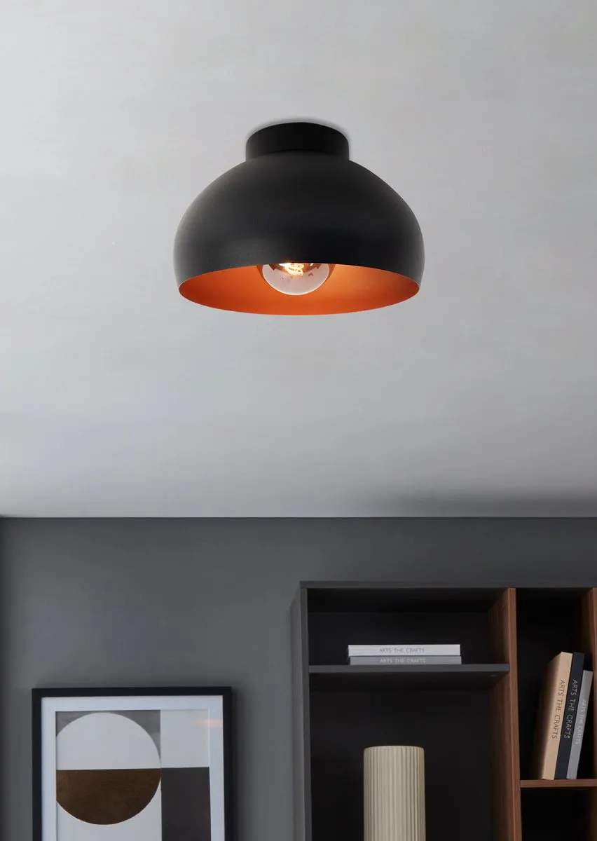 Eglo Mogano 2 Plafondlamp E27 - Ø28cm - Zwart/Koper